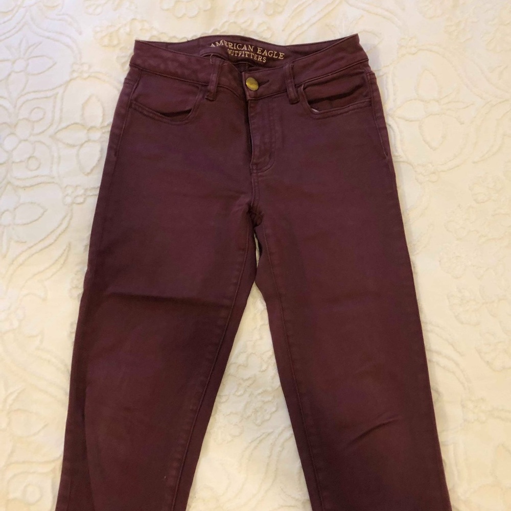Maroon American Eagle Size 0 Jegging Pants